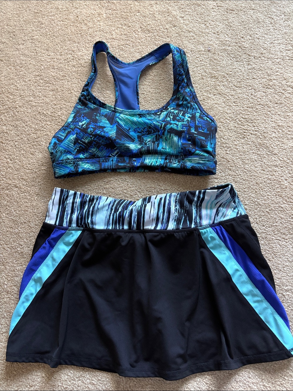 Ideology Black Skort and Marika tek bra